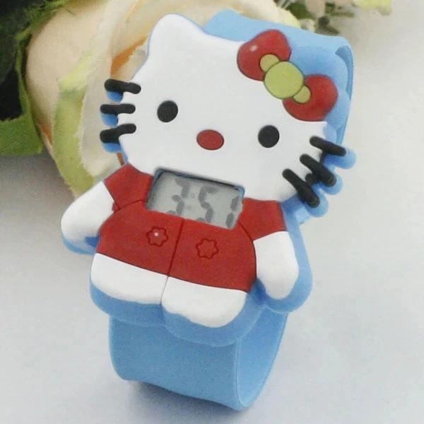 Электронные часы с рисунком hello kitty для девочек - Цвет: Небесно-голубой