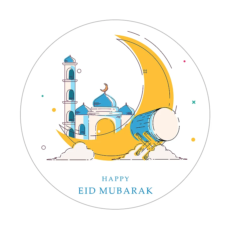 1 8 дюймовые Наклейки для декора EID Mubarak наклейки ислама мусульманского фестиваля