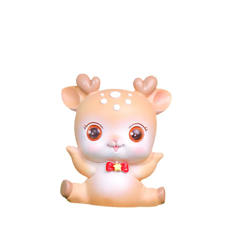 

Creative Cartoon Deer Ornaments Decoration Home Decor Kawaii Resin Embellishments Bedroom Living Room Desktop Supplies