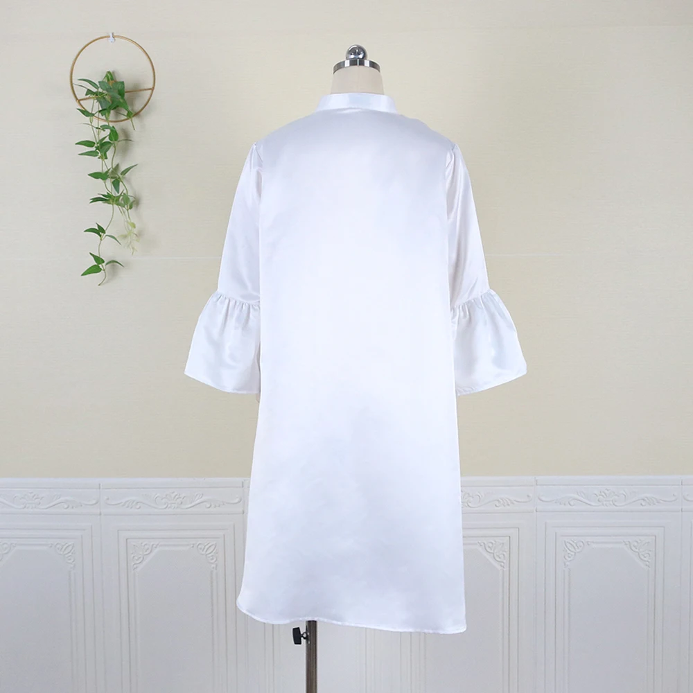 

Dress Plus Size Three Quater Lantern Sleeve Oversized Knee Length Casual Office Evening Birthday Parrty Dresses 4XL 5XL Women