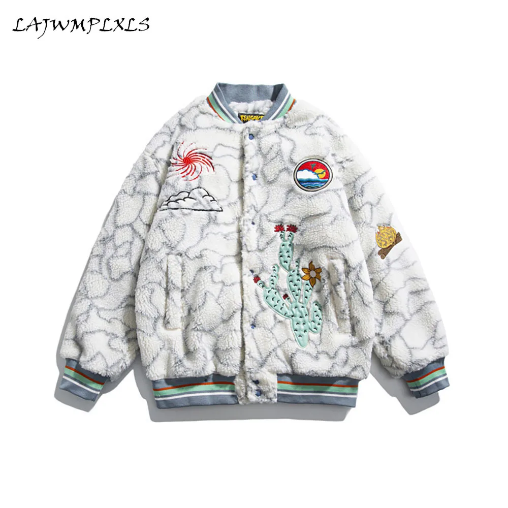 

Japanese college style Fleece Men's Jacket Fall Winter Match Outdoor Casual Cartoon cotton coat Casual parkas
