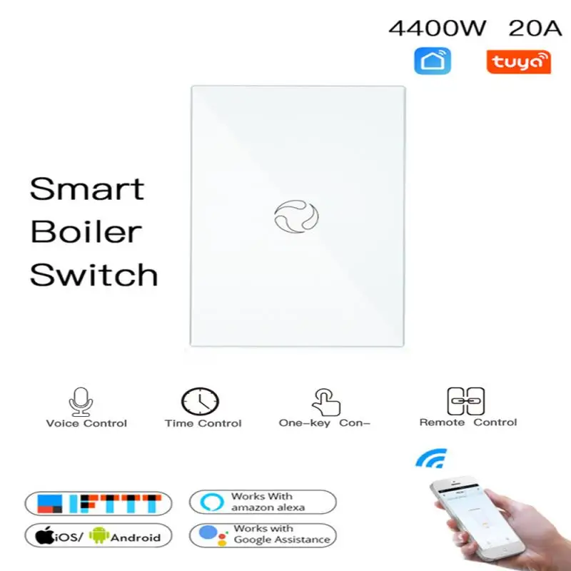 

Tuya WiFi Smart Boiler Switch Panel Water Heater Smart Life/Tuya APP Remote Control Alexa Google Home Voice Control Smart Home