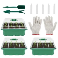 12 cell seed propagator tray with adjustable vents mini propagator grower nursery tray for seeds growing plant starter