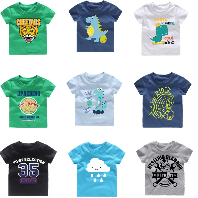 Новая летняя хлопковая Футболка для мальчиков Детская футболка с коротким