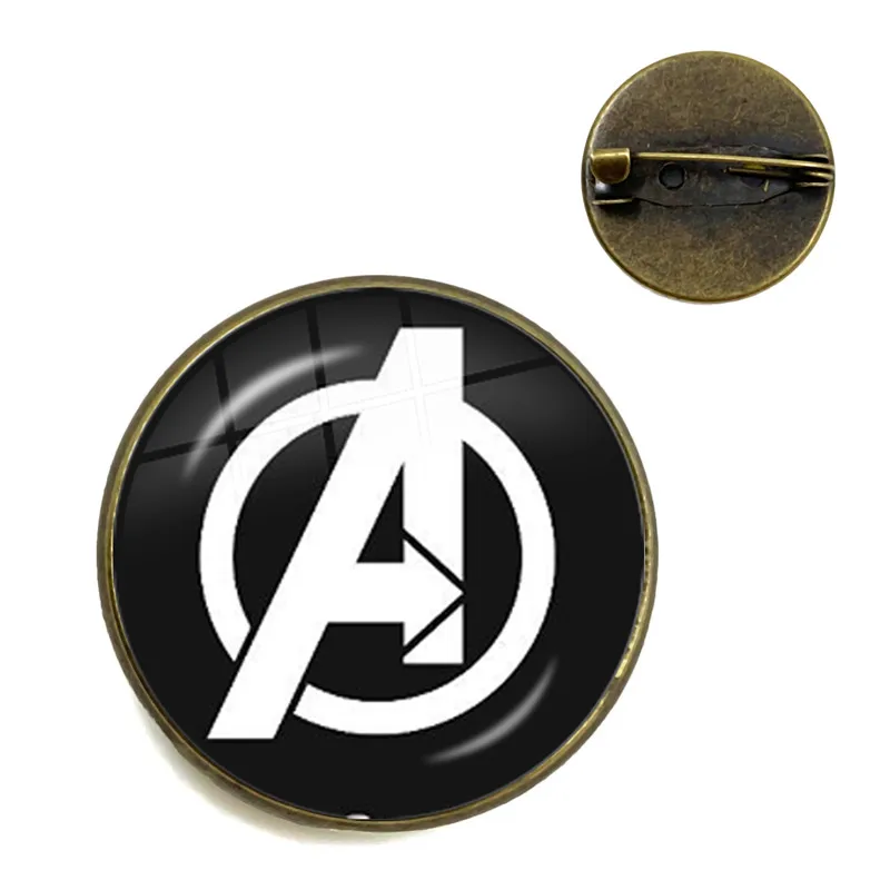3D Marvel стеклянная брошь из кабошона Мстители Железный человек Действие Tony Stark дуговой реактор напечатанный стеклянный камень колье с амулетом булавки для подарка - Окраска металла: 10