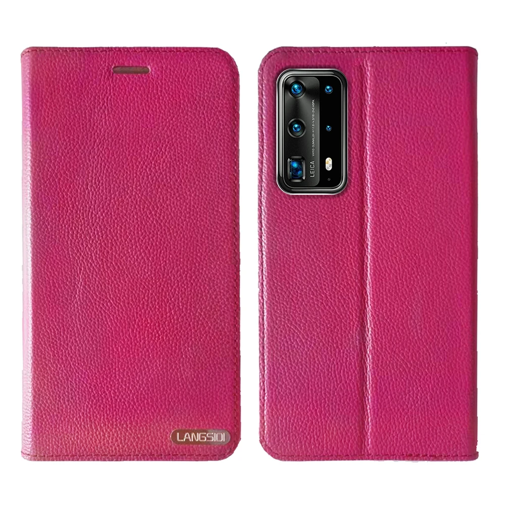 Кожаный флип чехол LANGSIDI для Huawei p30 pro p20 lite p40 plus mate 40 30 20 телефона ручной работы со