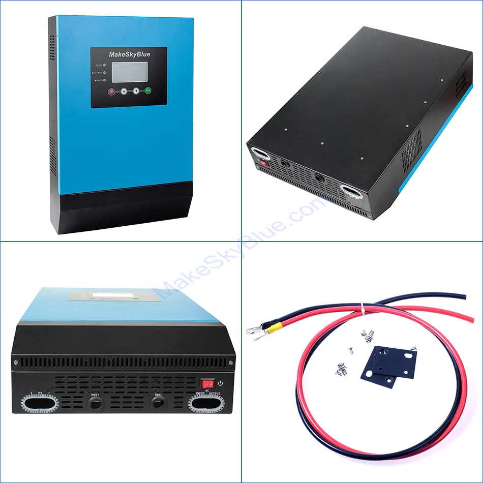 4KVA 3200W Гибридный MPPT инвертор для солнечной батареи 48V DC до 230V AC MakeSkyBlue 60A MPPT зарядное устройство с ЖК-дисплеем