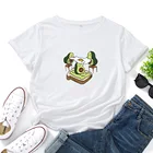Милая футболка с графическим принтом авокадо, Женская хлопковая повседневная женская футболка с круглым вырезом, топ, модные смешные футболки, женские футболки с коротким рукавом