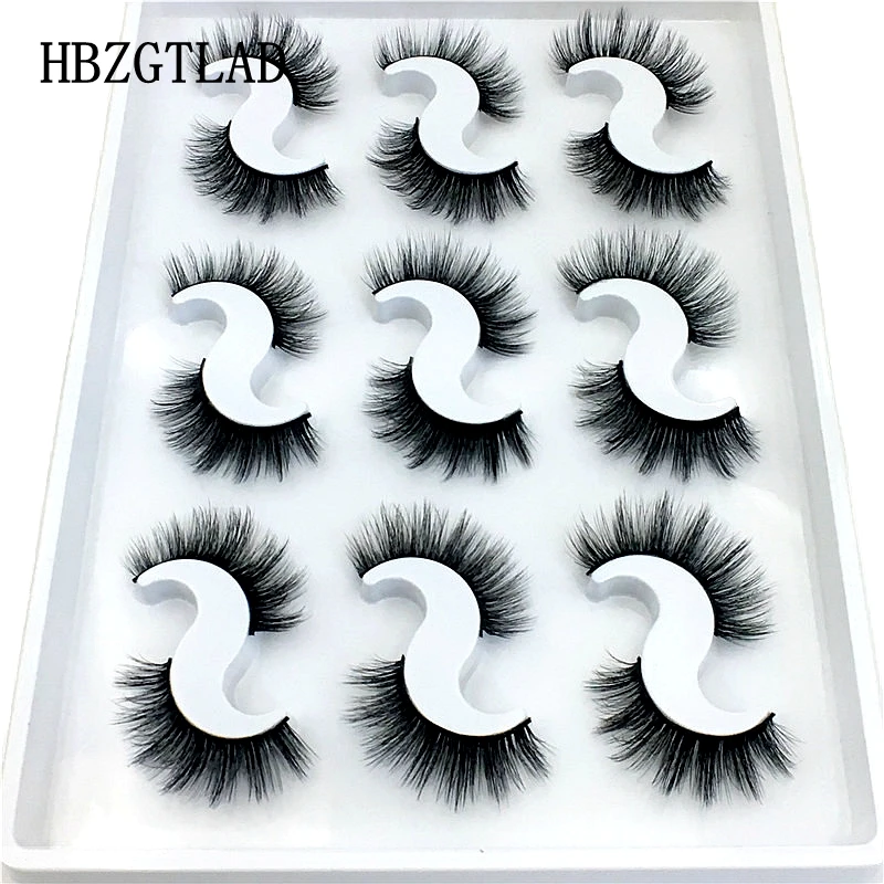 9 pairs 6D-068 Новые 5 шт/упаковка/9/10 пар норковые ресницы 3D накладные ресницы толстые перекрестными макияж ресницы для наращивания, натуральные объемный Мягкий Поддельные ресницы - Цвет: 9 pairs 6D-068
