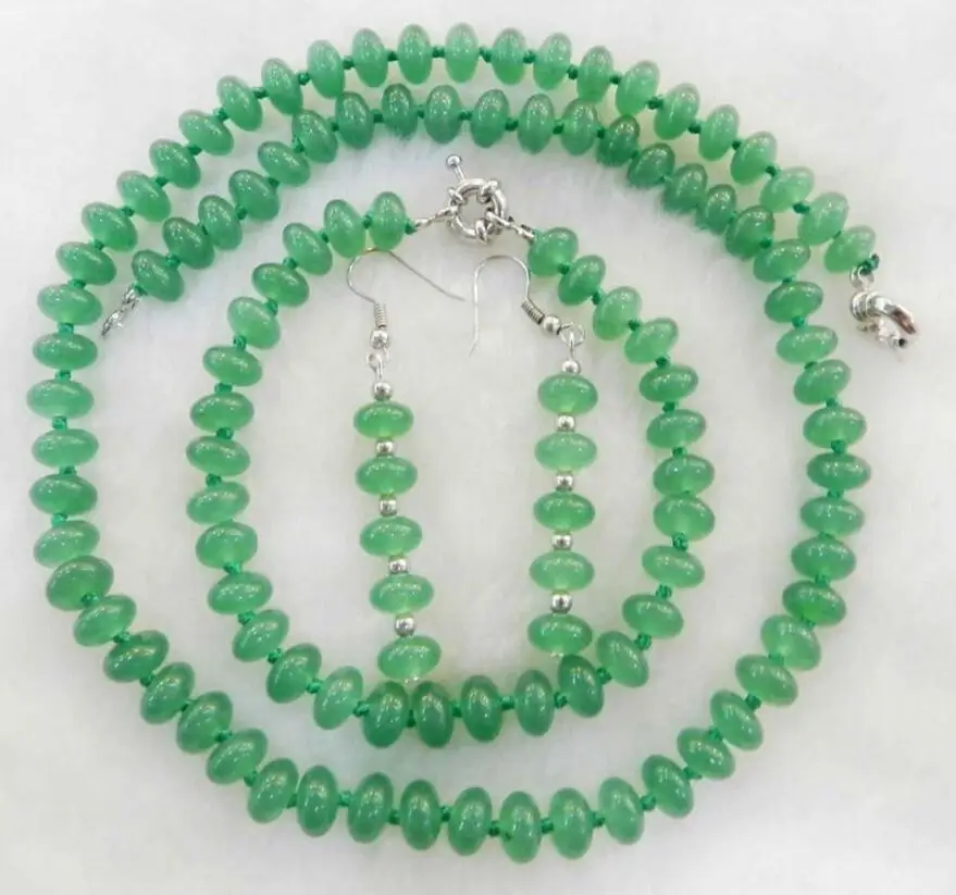 Бижутерия бесплатная доставка 5x8 мм зеленый натуральный изумруд бусы колье