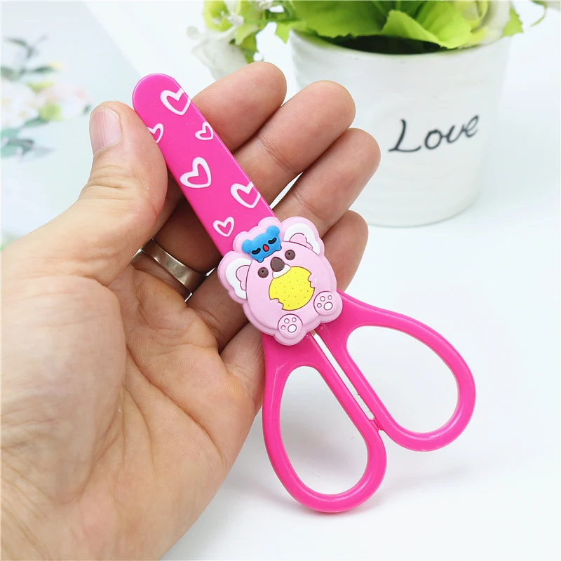 Школьные безопасные ножницы для детей милые головки животных канцелярские