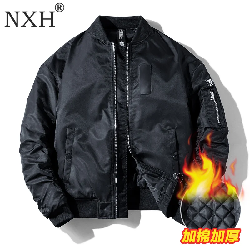 NXH Большие размеры толщиной бомбардировщик jaket Для мужчин Ma1 пилот пальто Бейсбол