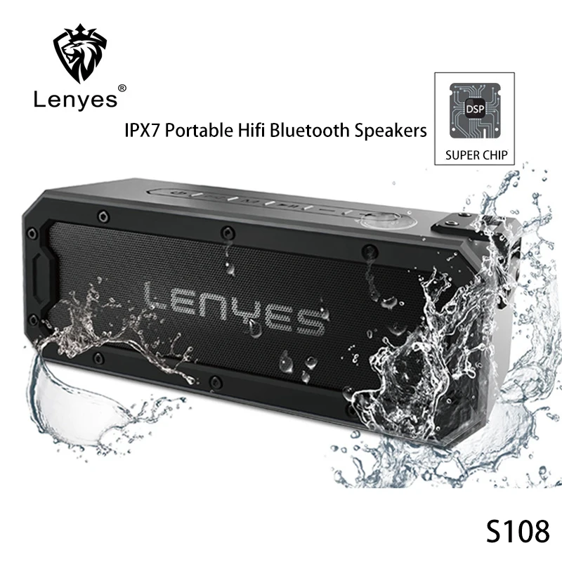 Lenyes 40 Вт IPX7 bluetooth колонка портативный беспроводной сабвуфер с тяжелыми басами