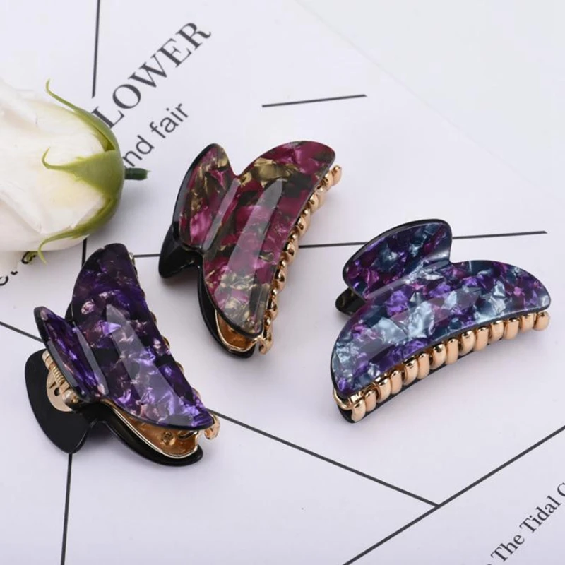 Модные женские заколки для волос с цветочным принтом заколка краб женщин