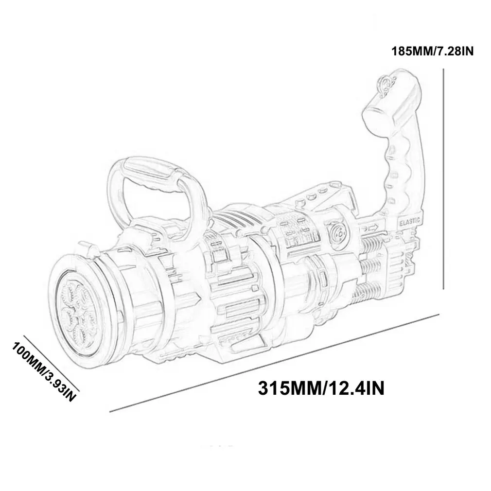 

2021 New Outdoor Toy Gatling Bubble Machine Wedding Supplies Electric Sound And Light Automatic Bubble Blower Maker Gun Kids Toy