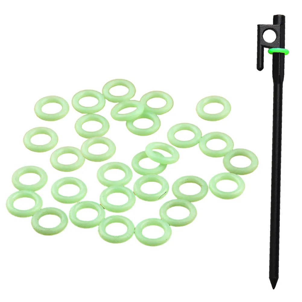

50PCS Tent Nail Luminous Ring Pegs Ground Circle Silicone Fluorescent Ring Multifunctional For Outdoor Camping Tent Accessories