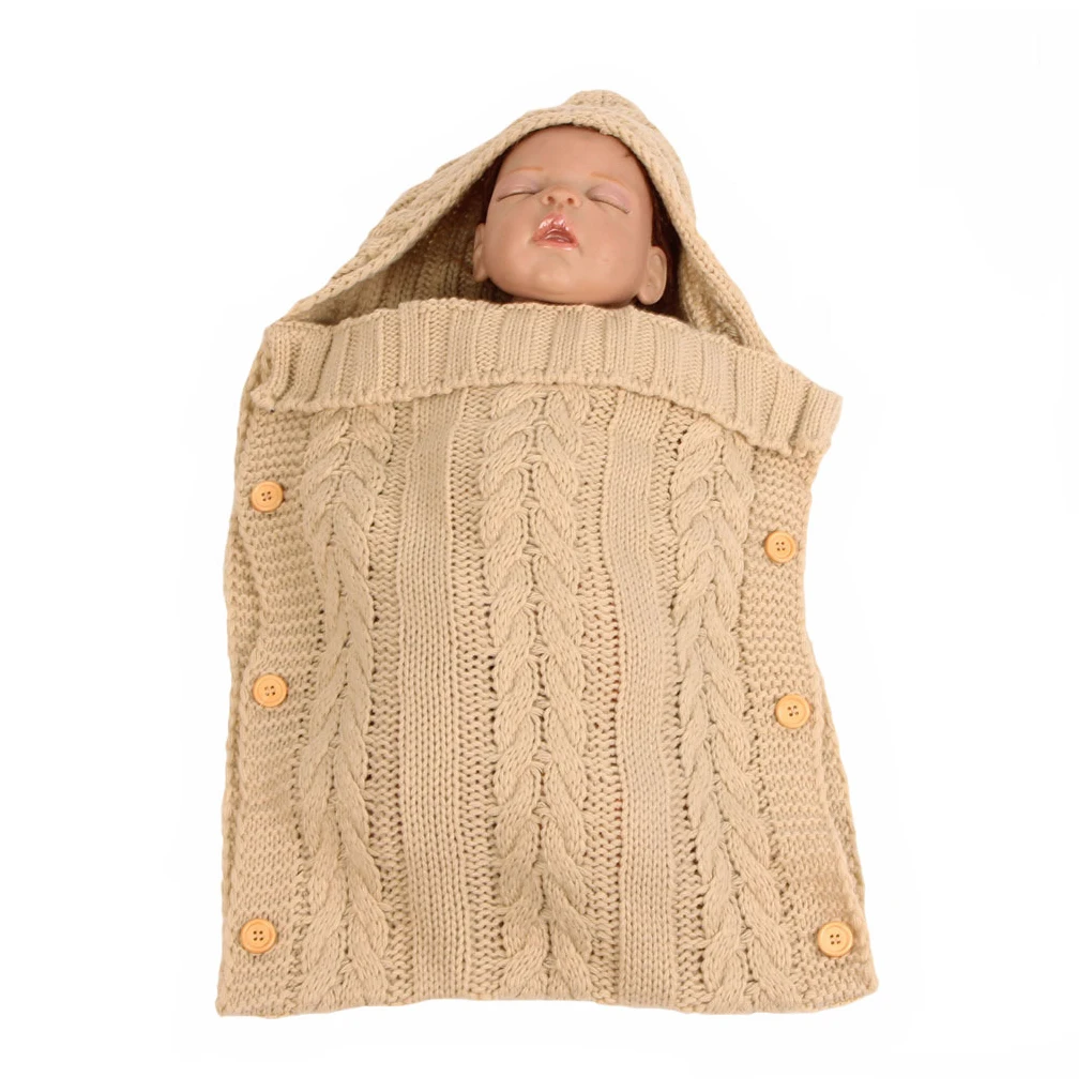 Newborn Baby Knitted Crochet Sleeping Bags Baby Stroller Swaddle Wrap Toddler Swaddling Blanket Sleep Bags