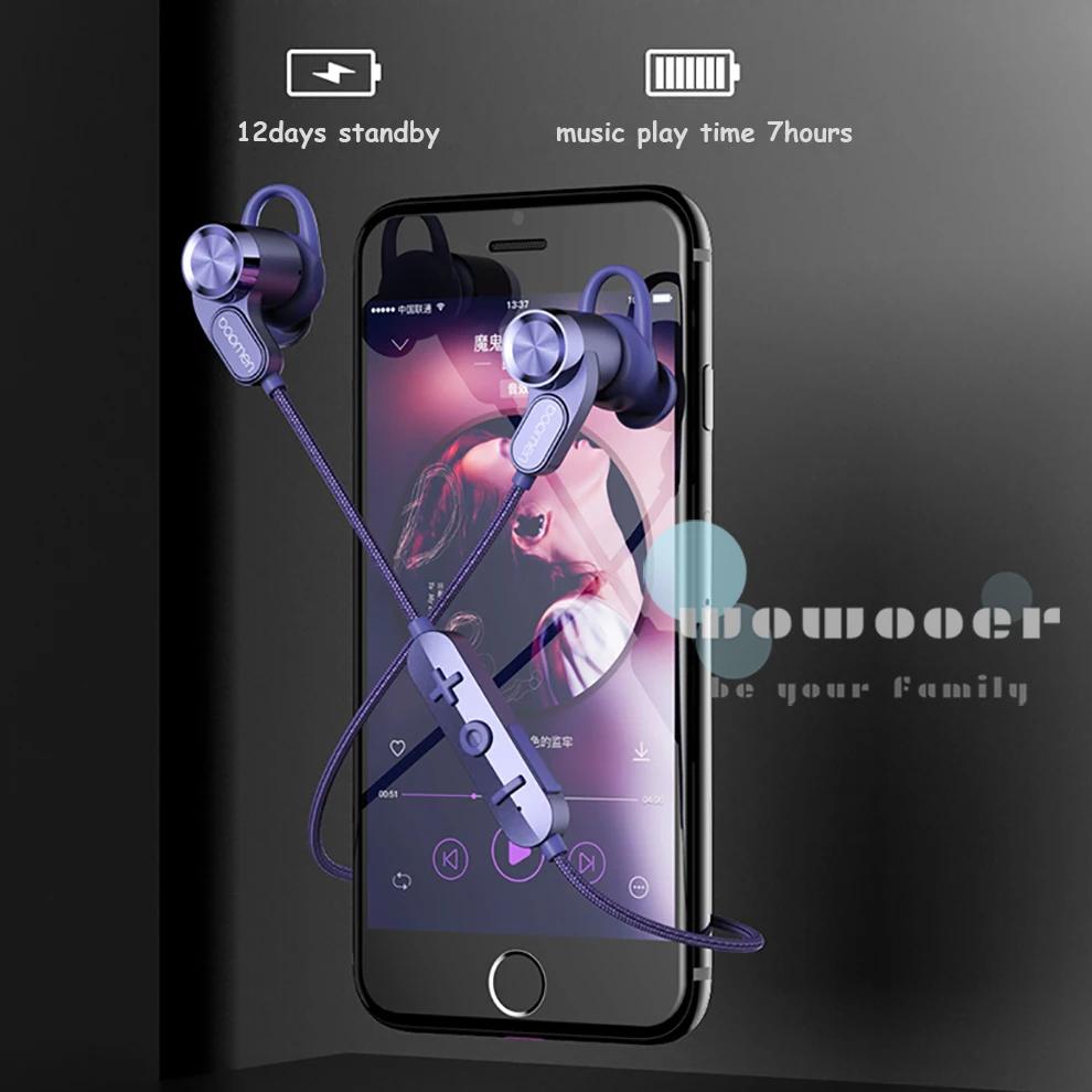 Беспроводные наушники с шейным ободком спортивные громкой связью bluetooth