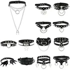 Ожерелье-чокер мужское, в стиле панк-рок, металлическое, из ПУ, с геометрическими фигурами, 2021