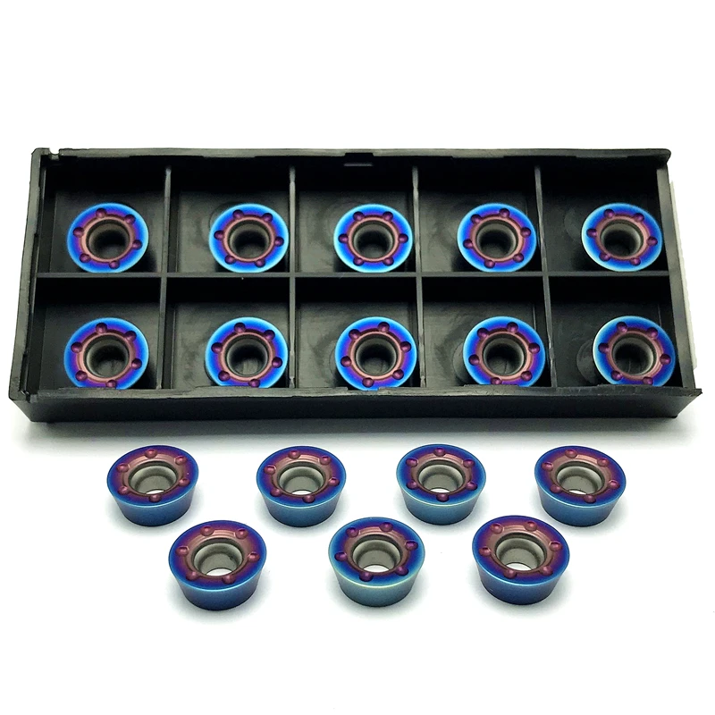 Herramienta de torneado de fresado de carburo RDMT1204, torno de metal de alta dureza de recubrimiento Nano, inserto de torneado, CNC, RDMT 1204