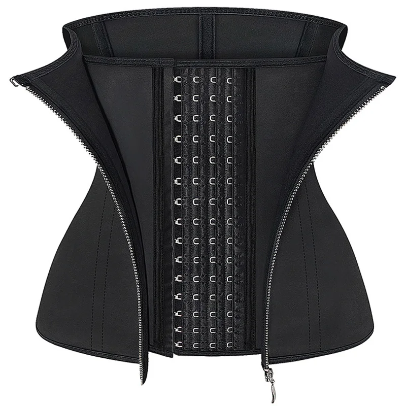 

4 Hooks Latex Waist Trainer Reductive girdle zipper Women's corset top faja Modeling strap Slimming belt belly sheath shapewear