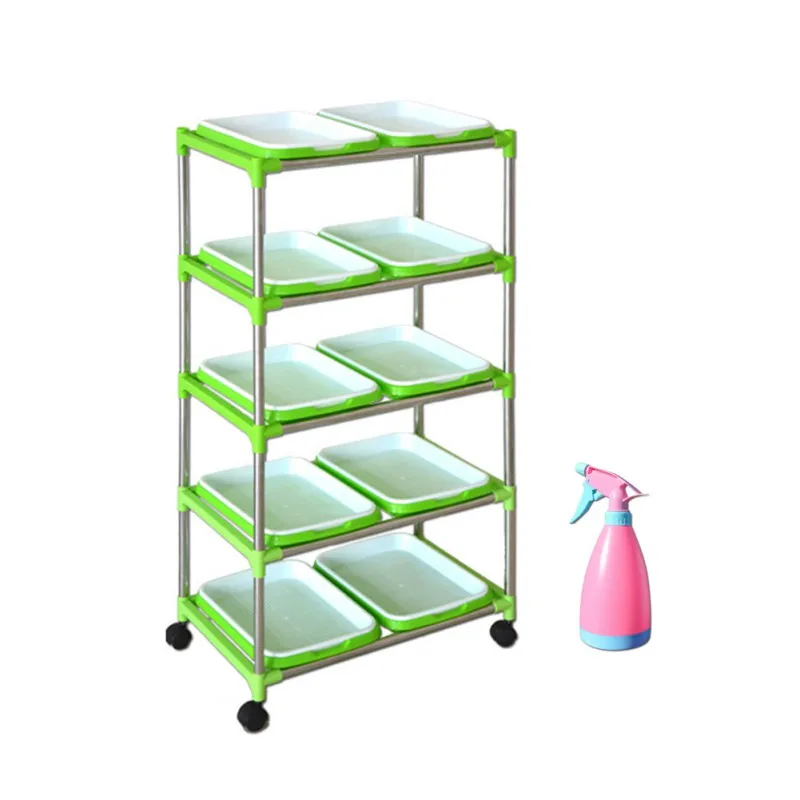 

Green Stainless Steel Seedling Tray Stand Multilayer Plant Pot Stand Grow Plant Hydroponics System