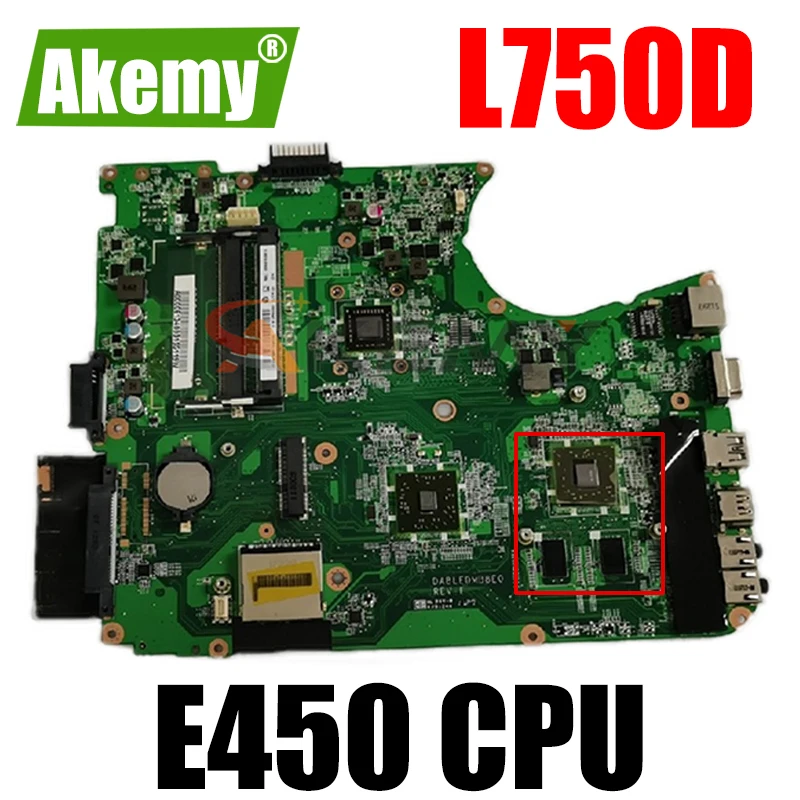 

Материнская плата A000081340 DABLEDMB8E0 для ноутбука Toshiba Satellite L750D, материнская плата E450 CPU DDR3