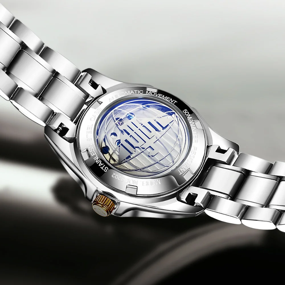 OUPINKE 2021 Fashion WristWatch Women Automatic Business Mechanical Watches Tourbillon Tungsten Steel Waterproof montre femme enlarge