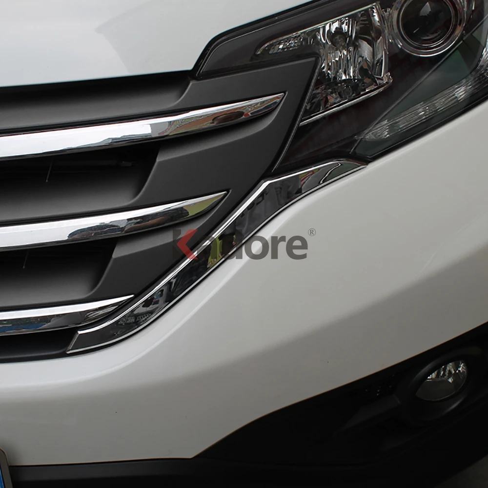 Для Honda CRV 2012 2013 ABS хромированные передние грили декоративное покрытие рамка Отделка Декоративные решетки полосы молдинги аксессуары