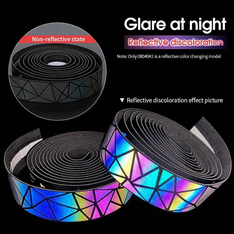 

2 Pcs Road Bike Handlebar Tape Elastic Non-Slip Racing Bike Handle Bar Tape Reflective With Plug Damping Bicycle Strap Guidoline
