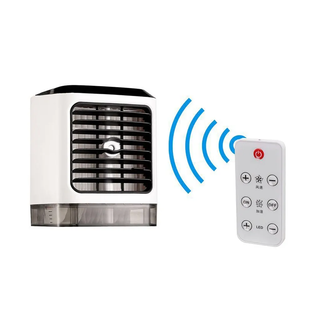 

USB Power Mini Portable Air Conditioner Humidifier Purifier Desktop Air Cooling Fan Air Cooler Fan Built-in 7 Colors Light