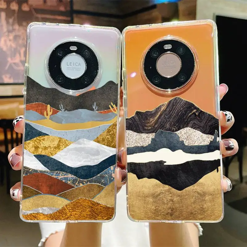 

Mountain Marble Moon Phone Case For Huawei P20 30 pro lite Psmart 2019 Y5 6 7 Honor 8 10 i lite Mate 20lite
