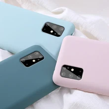 Liquid Silicone Case For Samsung Galaxy S20 Ultra Case Cover Full Cover Jelly Rubber Bumper Case For Samsung S8 S9 S10 S20 Plus