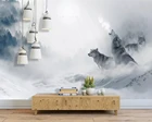 Пользовательские обои beibehang, красивый Туманный лес, скандинавский минималистичный фон с волками, обои для стен, домашний декор