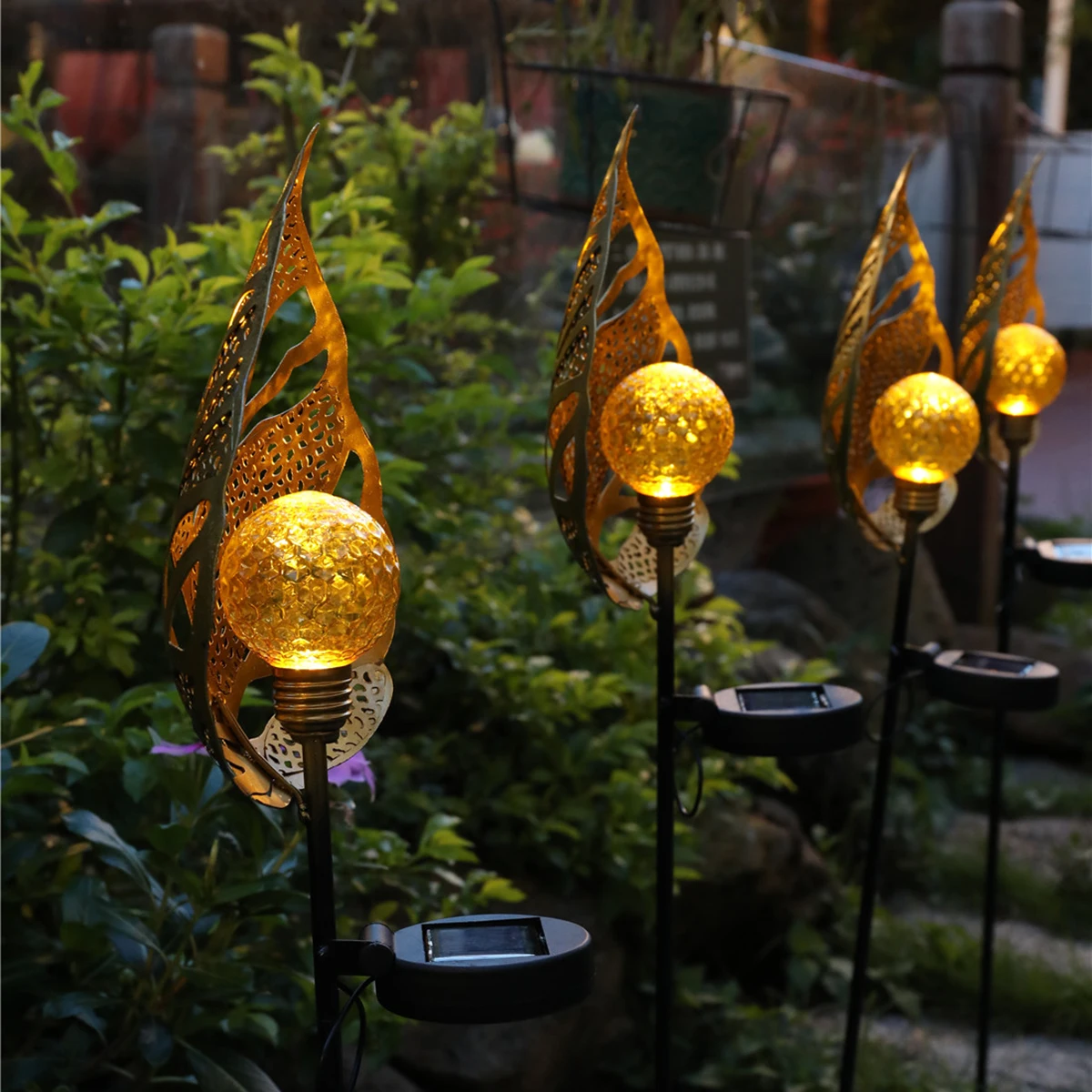 

Светодиодный солнечный светильник садовый светильник s выдалбливают Moon Железный напольный светильник Управление индукции Пейзаж лампы Пу...