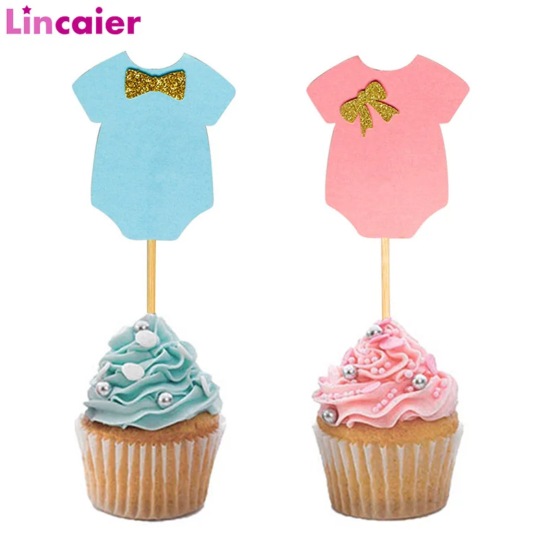 Набор из 10 топперов для капкейков для украшения вечеринки в честь рождения мальчика или девочки, детских праздников, крещения и раскрытия пола ребенка.