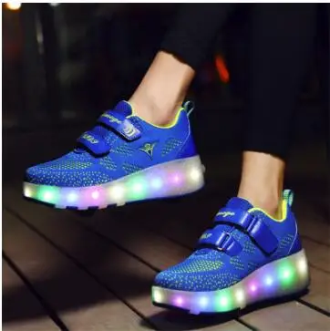 Детская обувь от бренда childr 2019 спортивные кроссовки USB heelies с двумя колесами туфли