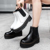 women chelsea boots large size 42 high top boot fashion round toe soft woman leather ankle boots motorcycle boots zapatos mujer