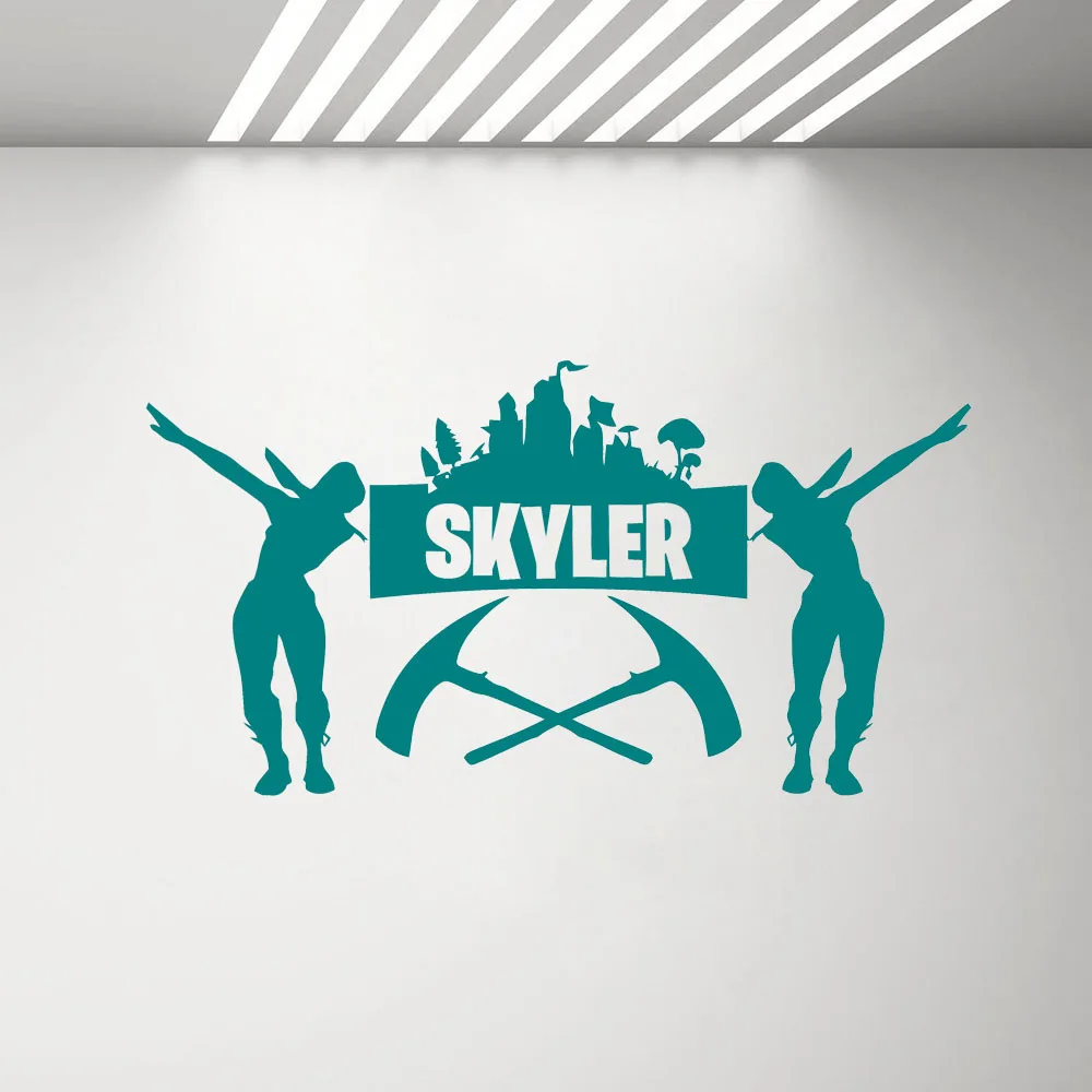 Виниловая наклейка на стену с индивидуальными именами декор зоны геймеров