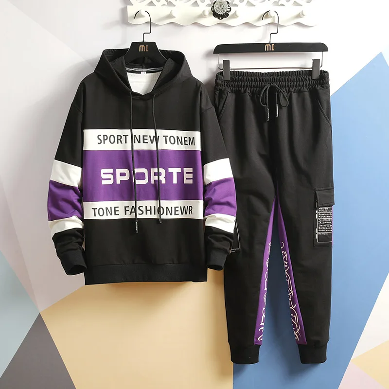 Мужской осенний комплект из 2 предметов: толстовка и штаны высококачественный