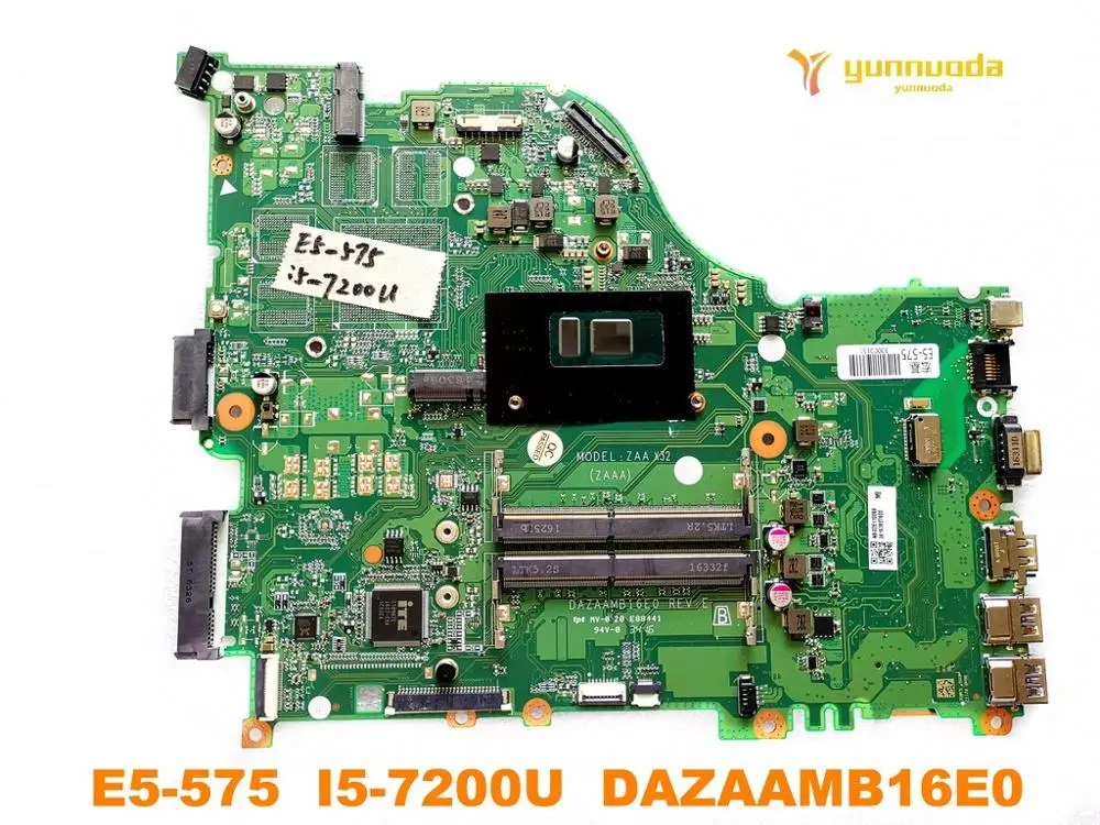 Оригинальный Для ACER E5 575G Материнская плата ноутбука 575 I5 7200U DAZAAMB16E0tested хорошее