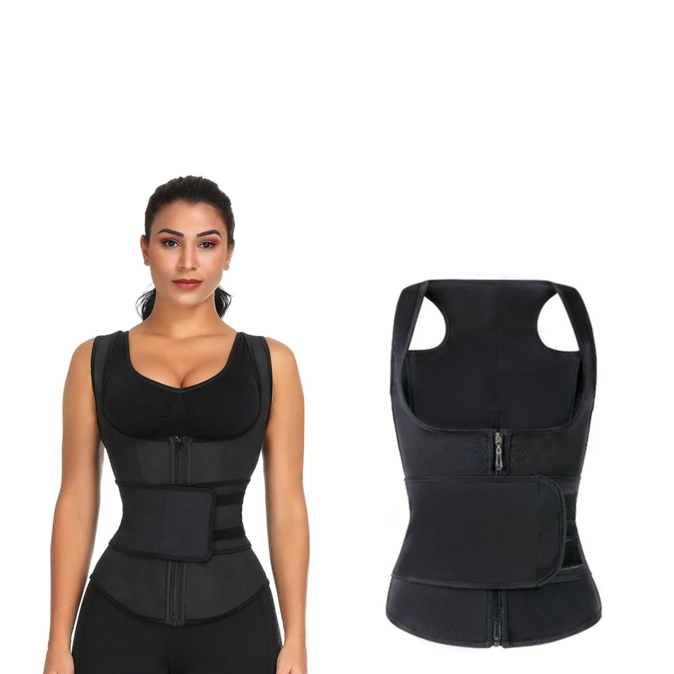 Женский корсет для талии на молнии жилет тела шейпер майка с регулируемыми