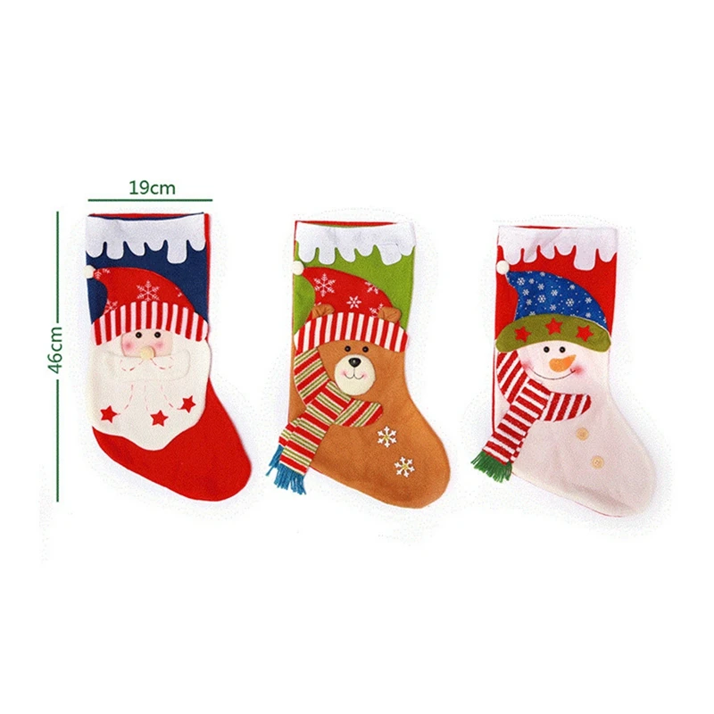 3 шт рождественские чулки 18 дюймов вечерние украшения-САНТА снеговик медведь