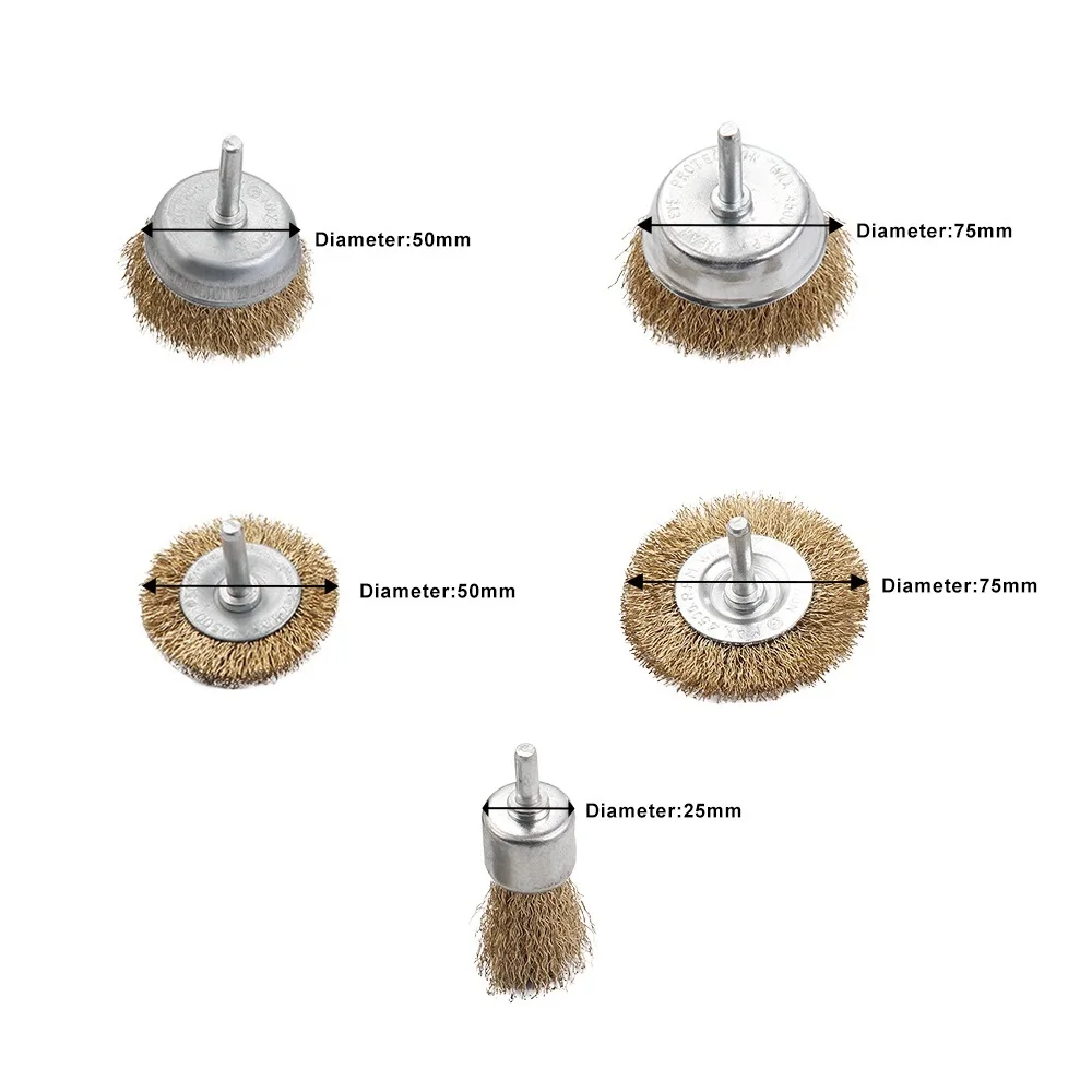 5 шт. Миска тип проволочная щетка с латунным покрытием стальная колесо