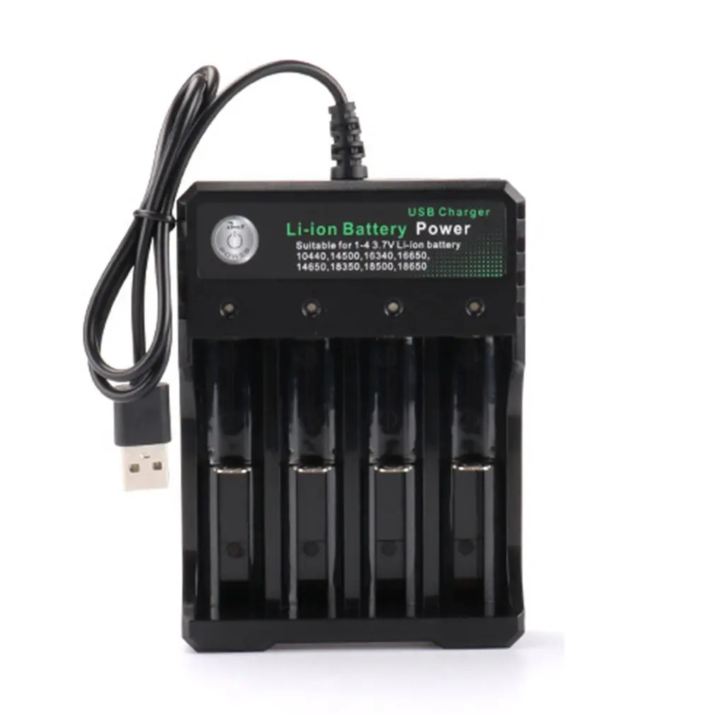 

Battery Charger for 3.7V 18650 14500 16340 26650 Batteries 2/4 Ports Battery Charger with USB Plug Power Tool Accessories ONLENY