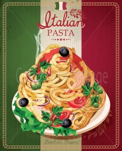 

ITALIAN PASTA BEST IN TOWN METAL TIN SIGN POSTER VINTAGE STYLE BAR PUB DECOR