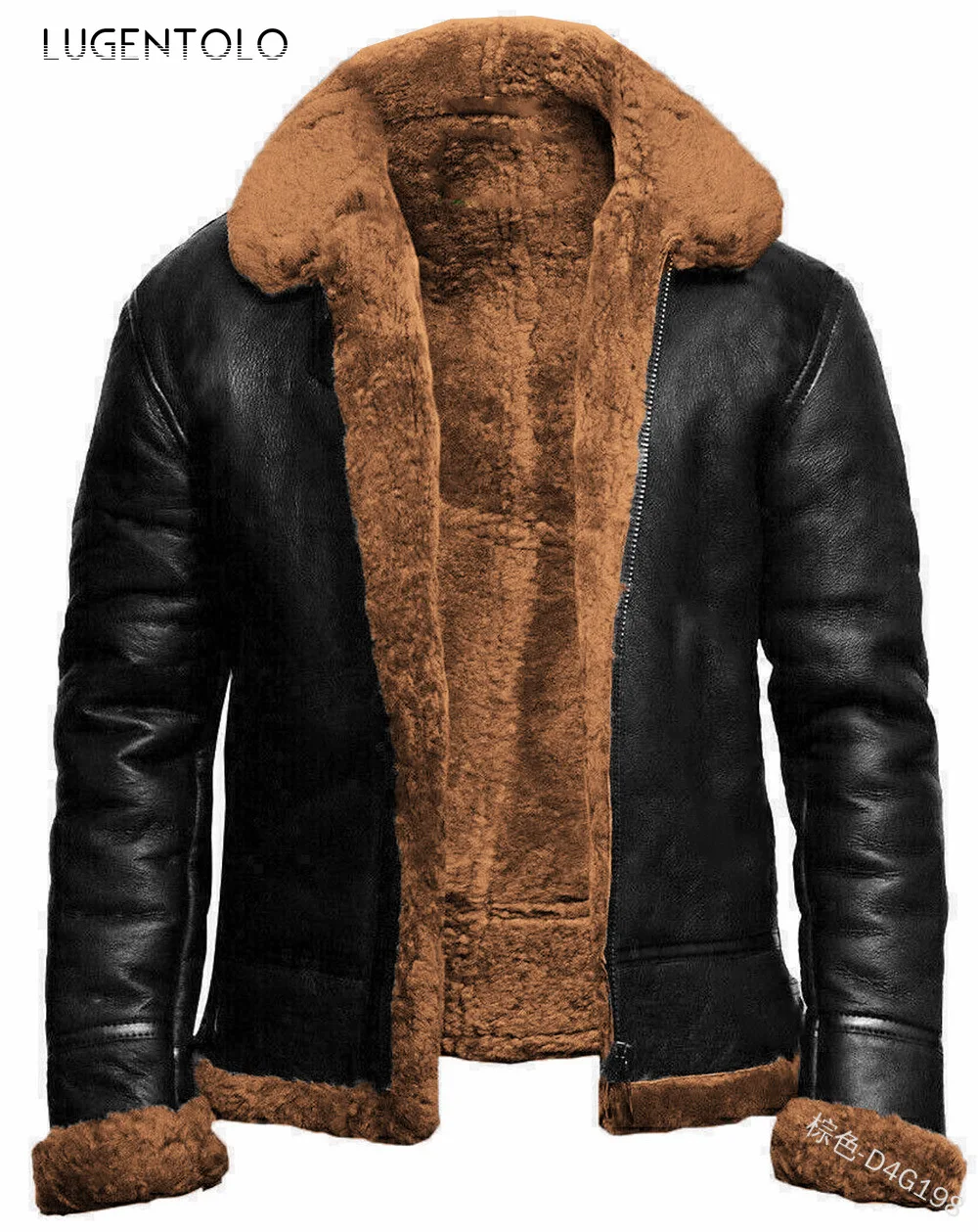 

Пальто мужское из искусственной кожи, на молнии, с длинным рукавом