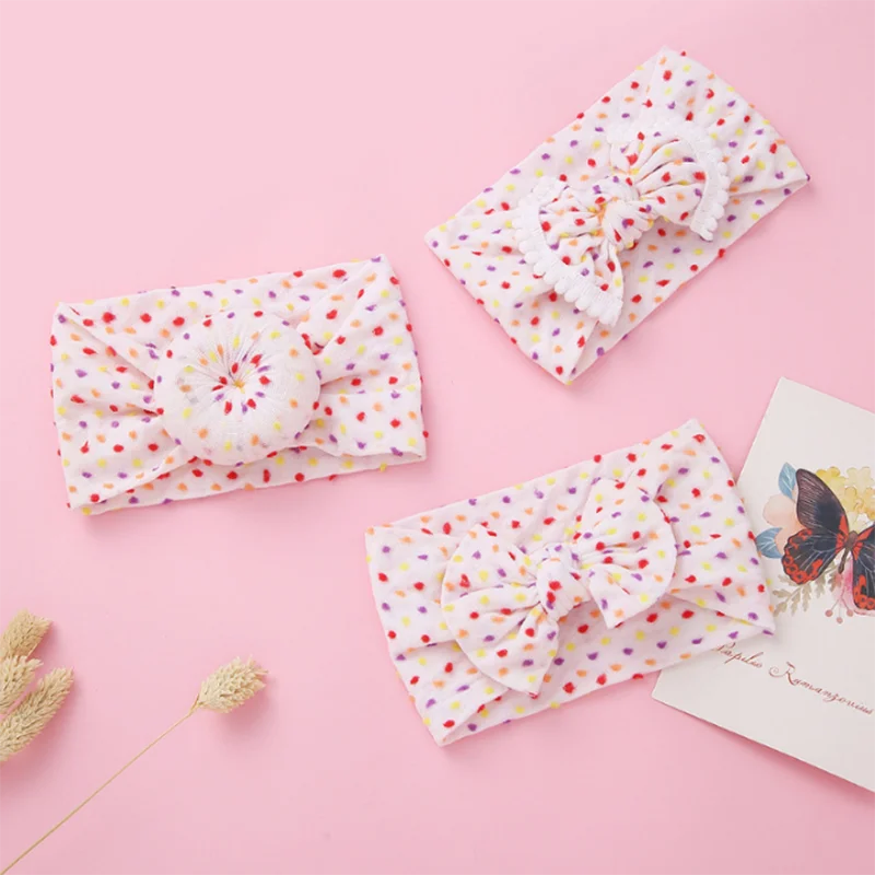 

DIY Baby Hair Accessories Donut Headbands Multicolor Dot Hairband Headbands Bowknot Nylon Sweet Butterfly Kids Children Headband
