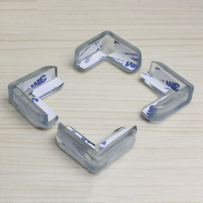 

4Pcs Child Baby Safety Transparent Silicone Protector Table Corner Protection Cover Children Anticollision Edge Corner Guards