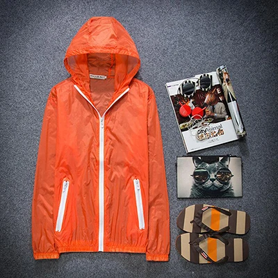 Orange ROEGADYN наружное спортивное пальто, ультра-светильник, непромокаемая ветрозащитная куртка для бега, водонепроницаемая для женщин и мужчин, толстовка с капюшоном, быстросохнущая куртка - Цвет: Orange